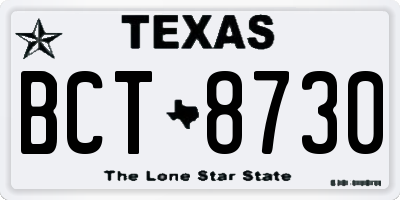 TX license plate BCT8730