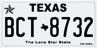 TX license plate BCT8732