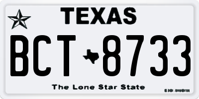TX license plate BCT8733