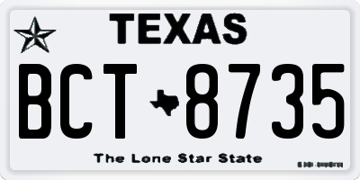 TX license plate BCT8735