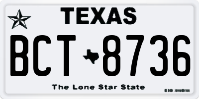 TX license plate BCT8736