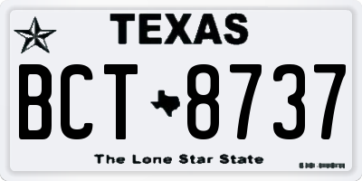 TX license plate BCT8737
