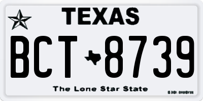 TX license plate BCT8739