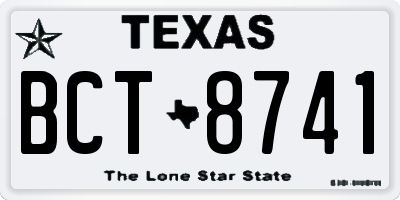 TX license plate BCT8741