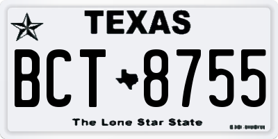 TX license plate BCT8755