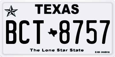 TX license plate BCT8757