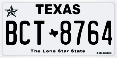 TX license plate BCT8764