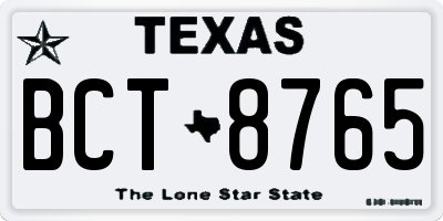 TX license plate BCT8765