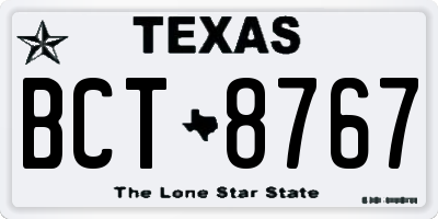 TX license plate BCT8767