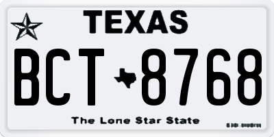 TX license plate BCT8768