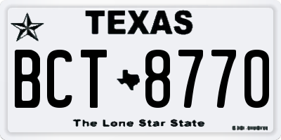 TX license plate BCT8770