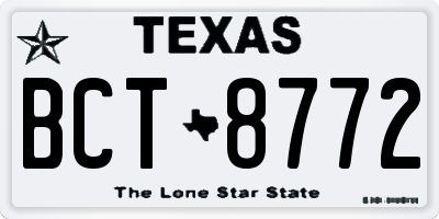 TX license plate BCT8772
