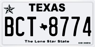 TX license plate BCT8774
