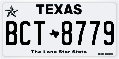 TX license plate BCT8779