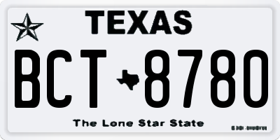 TX license plate BCT8780