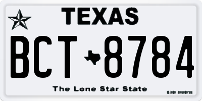 TX license plate BCT8784