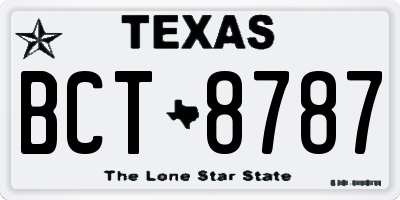 TX license plate BCT8787