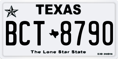 TX license plate BCT8790