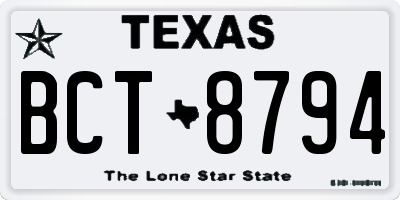 TX license plate BCT8794