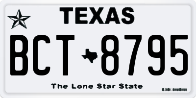 TX license plate BCT8795