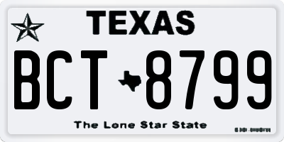 TX license plate BCT8799
