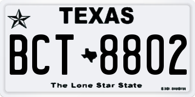 TX license plate BCT8802