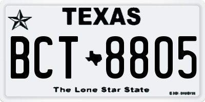 TX license plate BCT8805