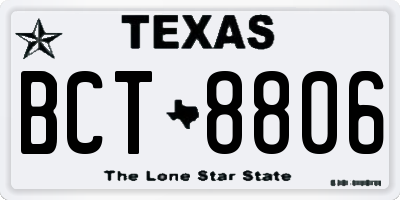 TX license plate BCT8806