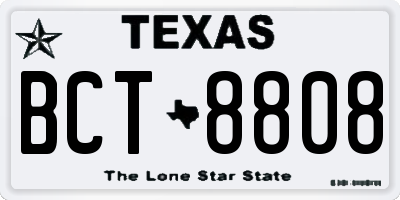 TX license plate BCT8808