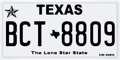 TX license plate BCT8809