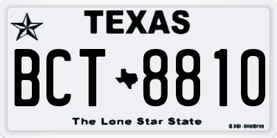 TX license plate BCT8810