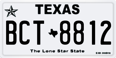 TX license plate BCT8812