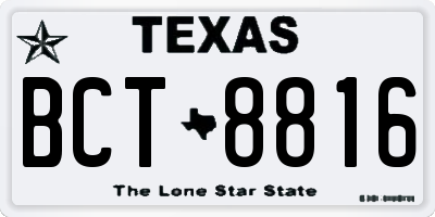 TX license plate BCT8816