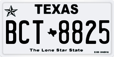 TX license plate BCT8825