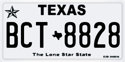 TX license plate BCT8828