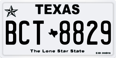 TX license plate BCT8829