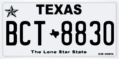 TX license plate BCT8830