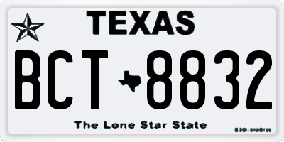 TX license plate BCT8832