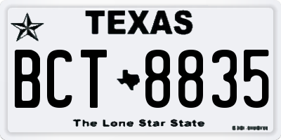 TX license plate BCT8835