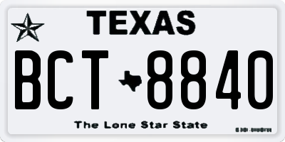 TX license plate BCT8840