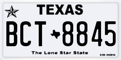 TX license plate BCT8845