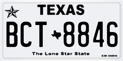 TX license plate BCT8846