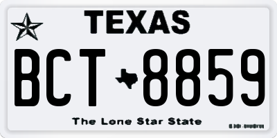 TX license plate BCT8859