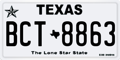 TX license plate BCT8863