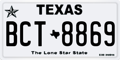 TX license plate BCT8869