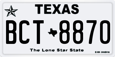 TX license plate BCT8870