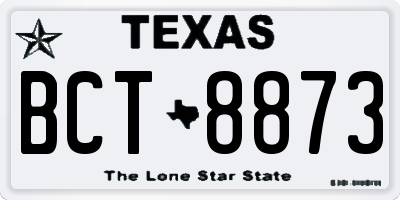 TX license plate BCT8873