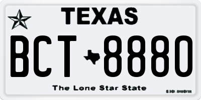 TX license plate BCT8880