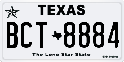 TX license plate BCT8884
