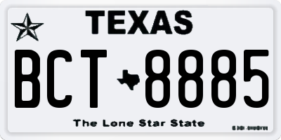 TX license plate BCT8885